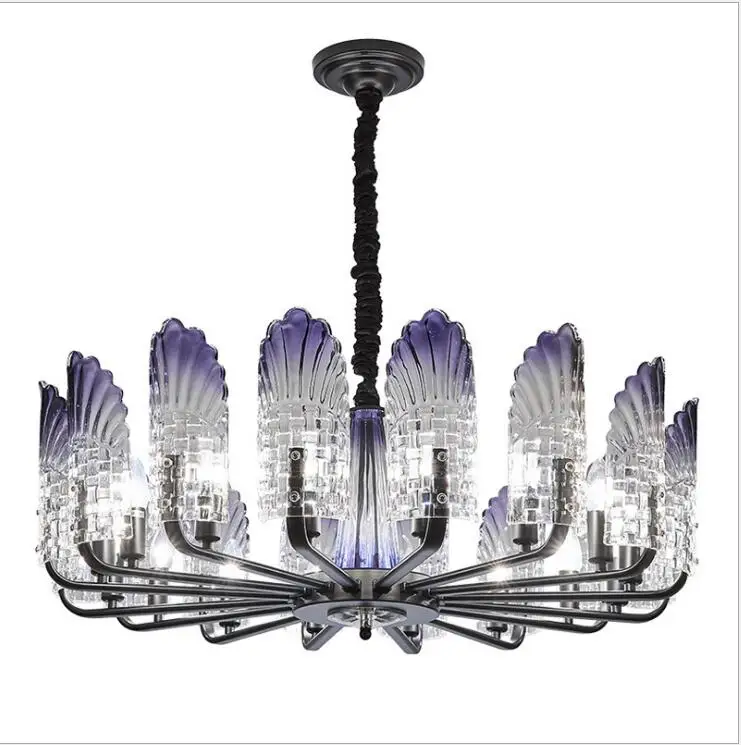 

Post-modern black chandelier light luxury simple living room lighting new Chinese iron home lighting restaurant light in the bed