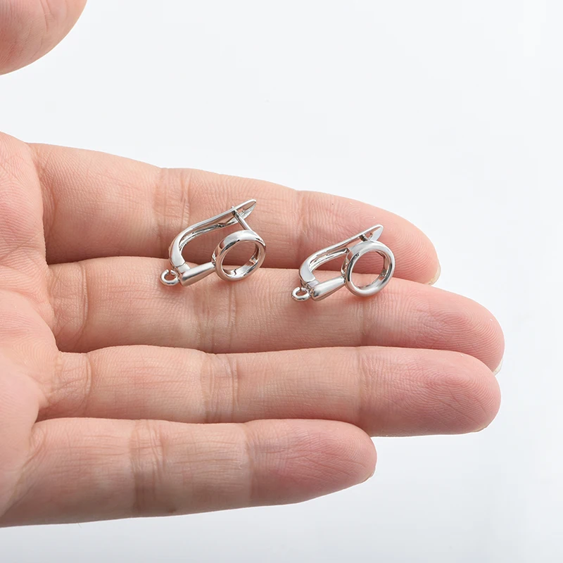 Silver Color Brass Earring Hooks for DIY Jewelry Making