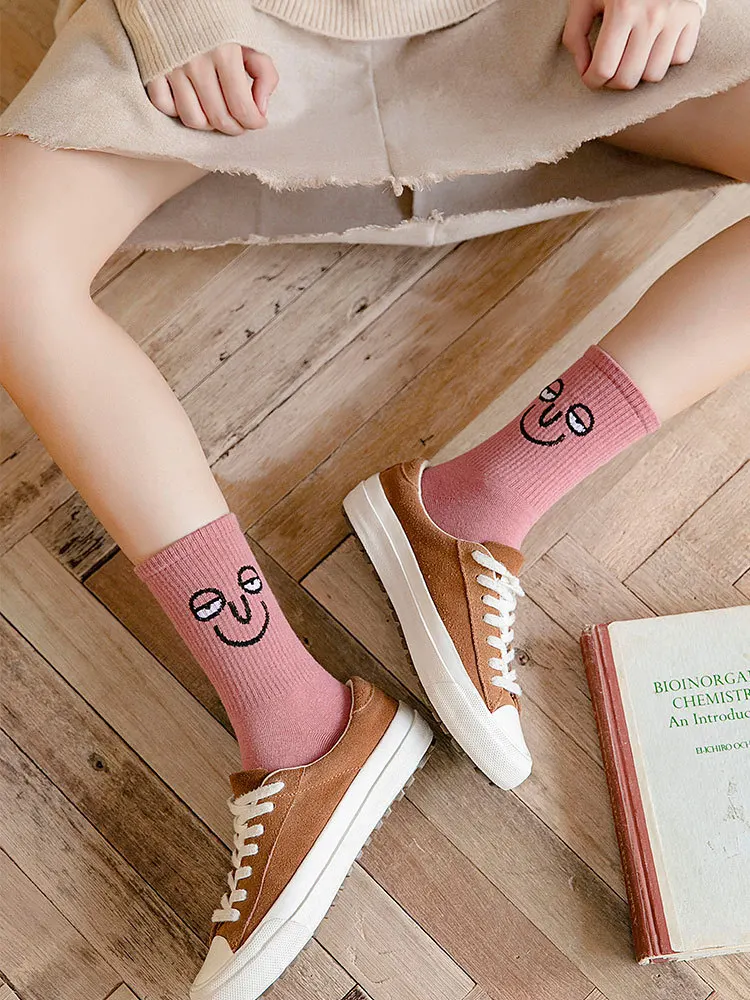 Женские теплые хлопчатобумажные забавные носки, Calcetines Harajuku Happy Socks, женские носки в стиле хип-хоп, скейтборд, уличная одежда, Skarpetki