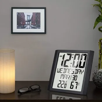 

New Multifunctional Large Screen Creative Thermometer Hygrometer Alarm Clock Indoor Electronic Temperature Humidity Clock