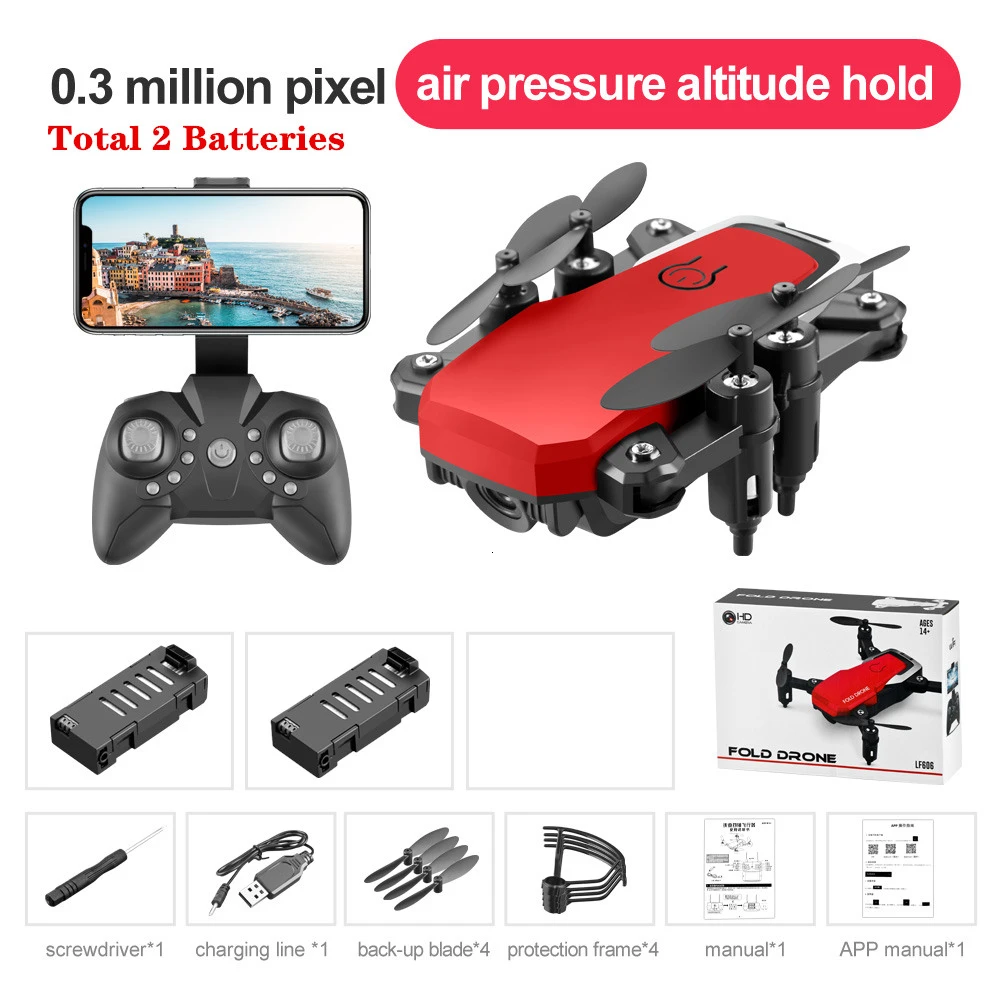 Радиоуправляемый вертолет LF606 видеосъемка Квадрокоптер WiFi fpv 4K HD камера удержание высоты пульт дистанционного управления Квадрокоптер лучшие игрушки для начинающих - Цвет: R2-Color Box-0.3MP