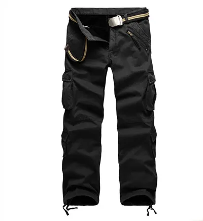 black Tide зимние толстые флисовые теплые мужские военные тактические брюки карго с несколькими карманами свободные хлопковые повседневные комбинезоны брюки размера плюс 51 - Цвет: black