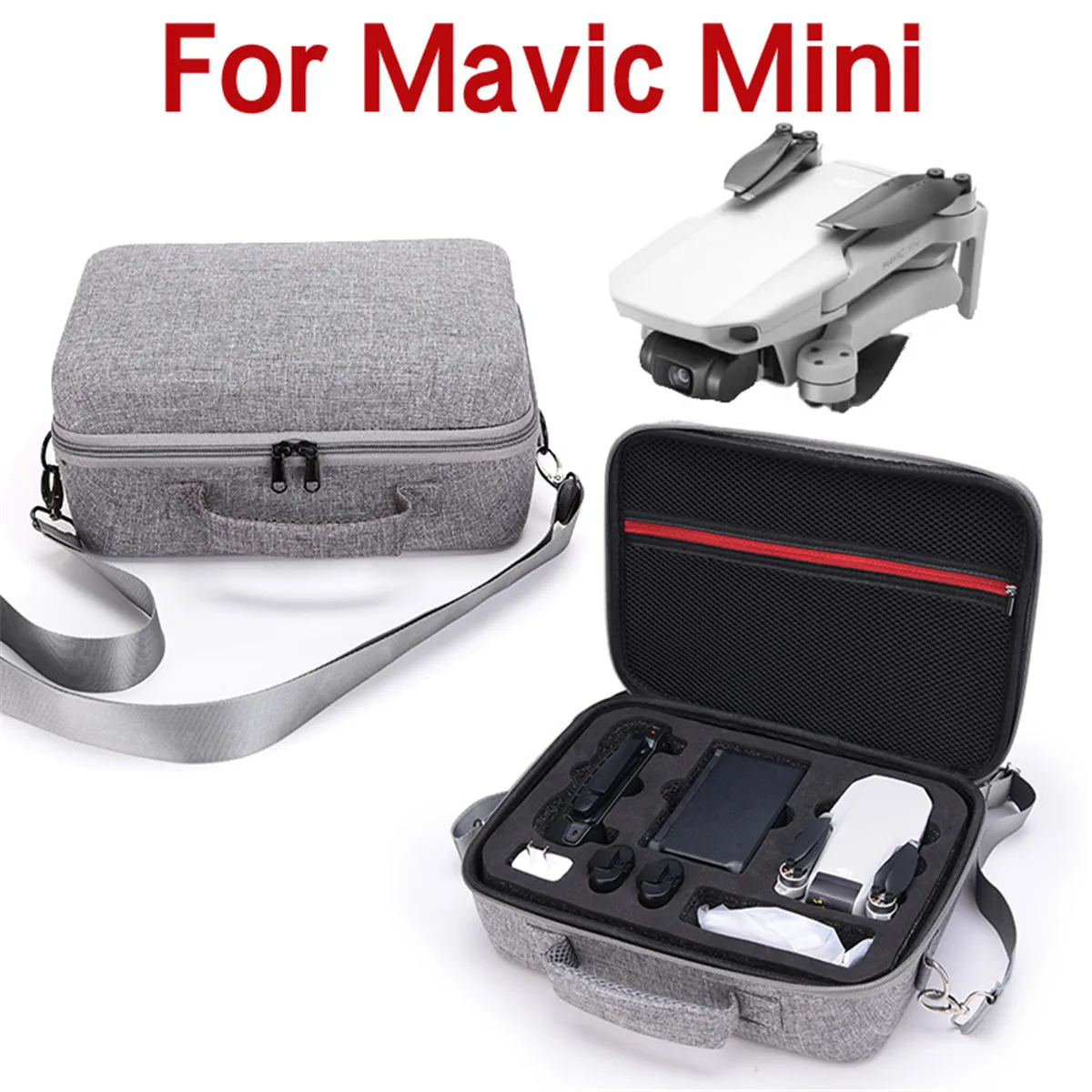 Promo RQZ Portable Carrying Case for DJI MAVIC Mini Waterproof Nylon Shoulder Bag For DJI Mavic Mini Drone Accessories Storage Bags Grey 