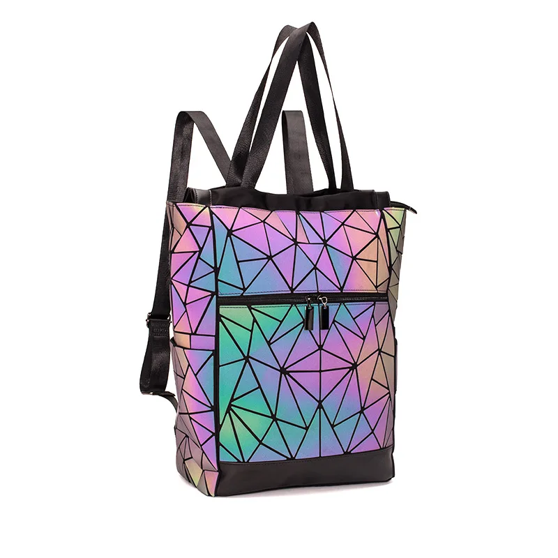 2021 Brand New High Designer Luminous Geometric Luxury School Backpack Stylish Bookbag for Women Night Light Travel | Багаж и сумки