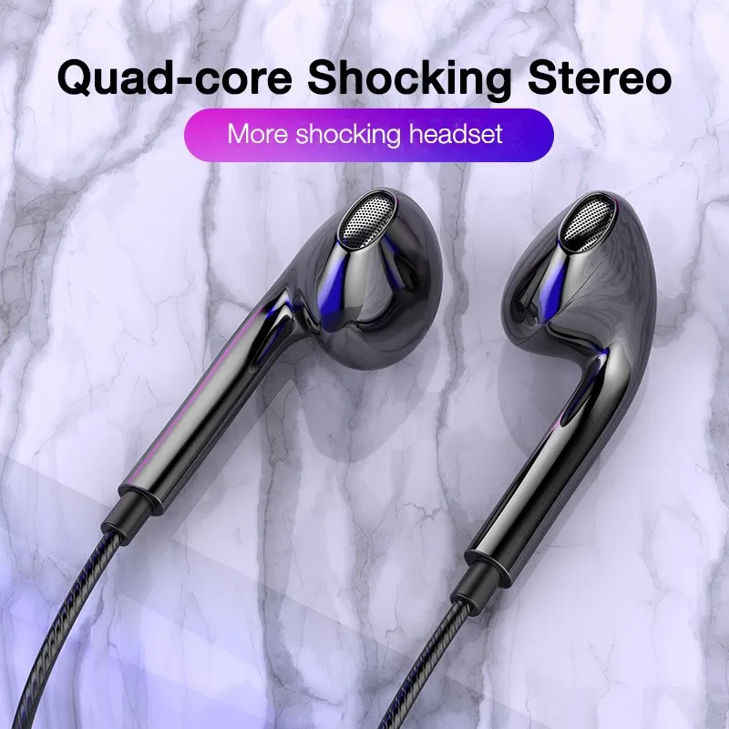 Cuffie In-Ear Cablate Da 3.5Mm Con Auricolari Bassi Auricolari Stereo Musica Sport Muslimex Mic Per Auricolari Xiaomi Iphone 11