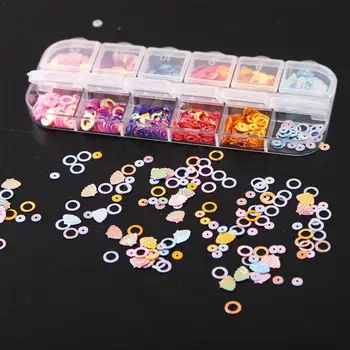 

12 Grid/set Colorful Laser Nail Flake Maple Leaf Nail Holographic Fall Nail Glitter Leaves Sequins Glitter Flake Shape Pail P1H8