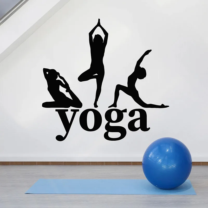 Yoga Pose Wall Decal Silhouette Strength Zen Balance Logo Vinyl Window