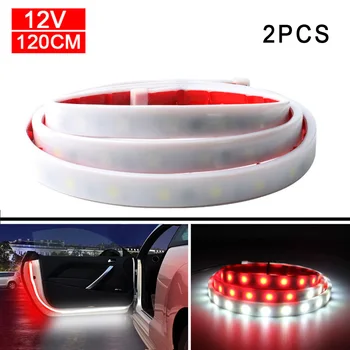 

2pcs Flashing LED Light Strip 12V 10W Car Door Open Warning Lamp Flowing Lights Anti-collision Waterproof Car Sytling Decoration
