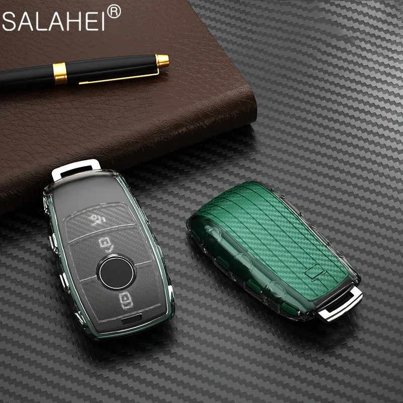 لون لينة بولي TPU سيارة حقيبة غطاء للمفاتيح قذيفة لمرسيدس بنز 2017 2018 E الفئة E300 E200 E220 مايباخ S الفئة S320L S450 S350 W213