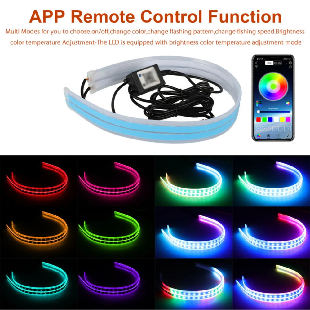 2 шт. RGB 60 см светодиодный автомобильный DRL дневный ходовой сигнальный светильник