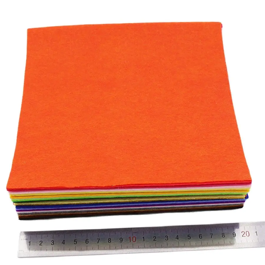 Polyester Fabric Hard Felt For DIY Crafts Toys Dolls Scrapbook 1MM Thickness Non-Woven 40 Pcs/Lot 20cmX20cm
