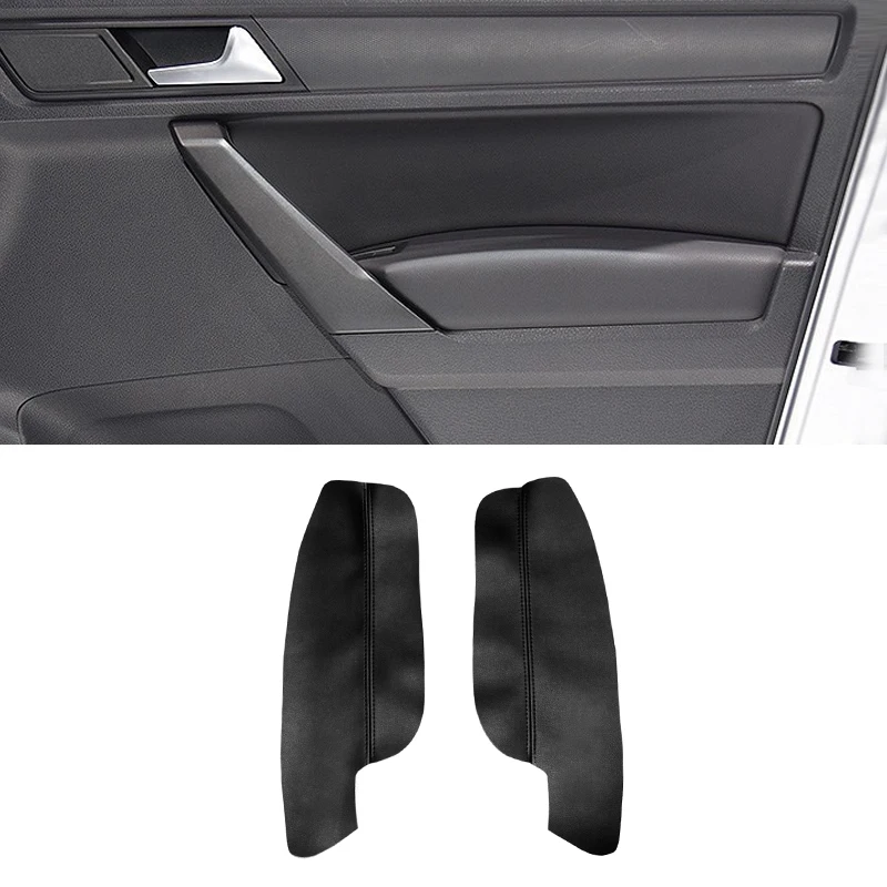 

Для VW Caddy 2014, 2015, 2016, 2 шт., кожа из микрофибры, ручка передней двери автомобиля, подлокотник, панель, сменная отделка