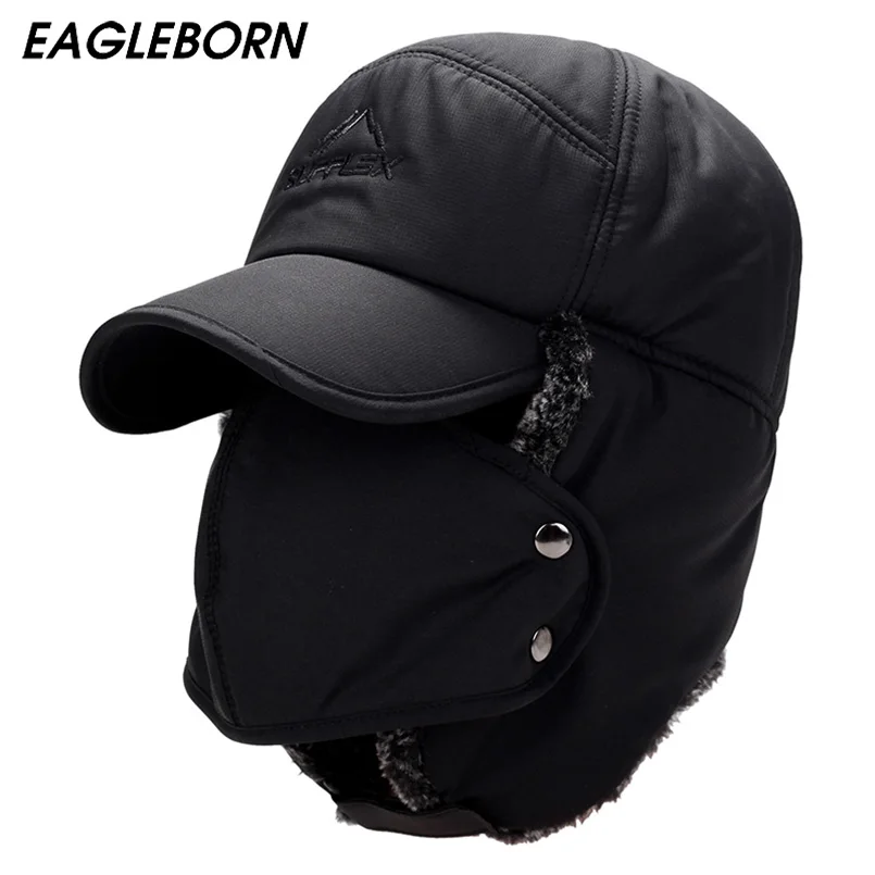 Шапка ушанка меховая с маской для лица|bomber hat|winter bomber hatfur hats for men | АлиЭкспресс