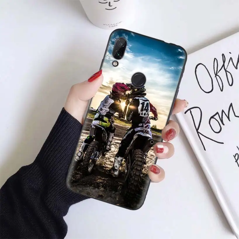 Moto крест dirtbikes чехол для Xiaomi Redmi Note 7 8 K20 фотоаппаратов моментальной печати 7S 7A 6 6A Pro S2 5 mi играть до 9 лет CC9 E A1 A2 Lite F1 мягкий чехол для мобильного телефона