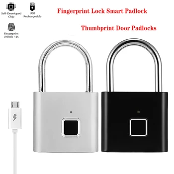 

Smart Lock Door USB Rechargeable Thumbprint Door Lock Electronic Lock Door Fingerprint Padlock Digital Lock For Drawer Suitcase