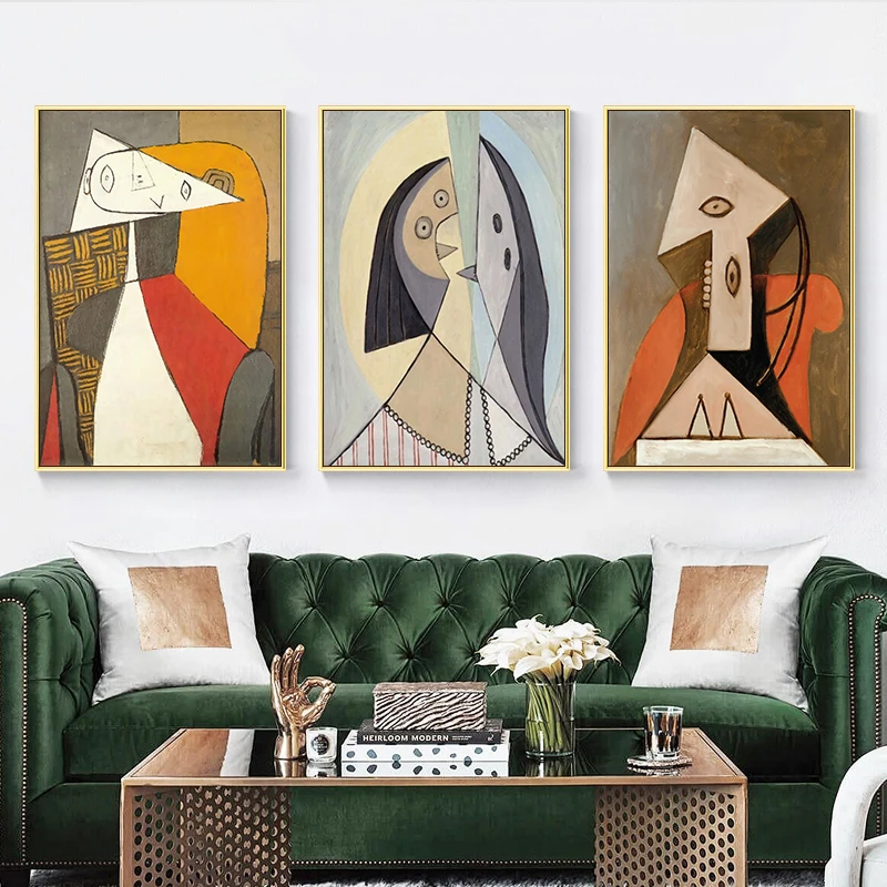 

Picasso Famous Modern Abstract Canvas Painting Wall Art Posters and Prints for Living Room Home Wall Decora Figure Oil Painting