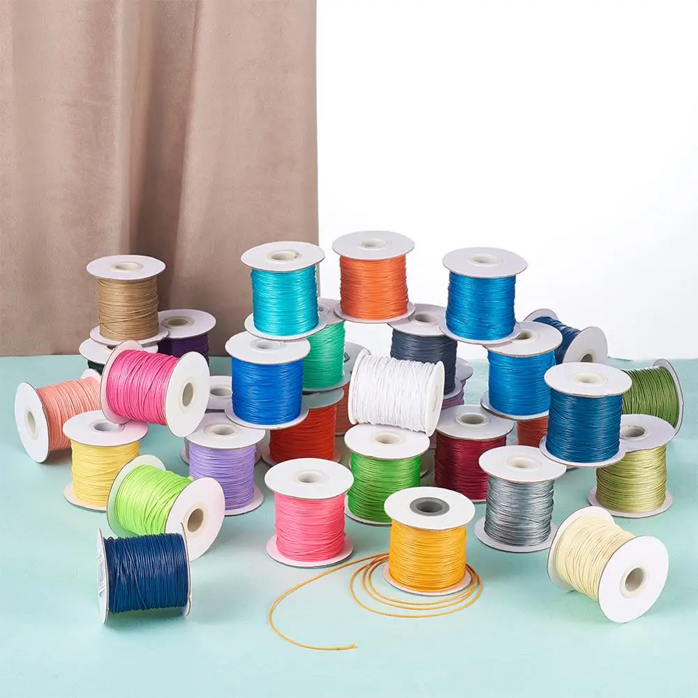 Шнур из вощеного полиэстера 1 мм Корейская вощеная нить нитка для бисероплетения