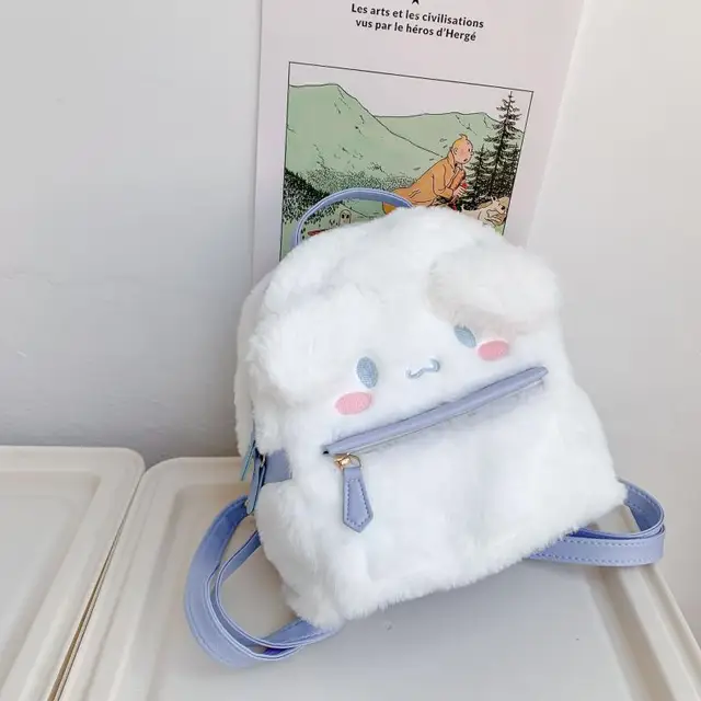 24cm Sanrioed My Melody Cinnamoroll Cartoon Plush Bag Kawaii Anime Soft Stuffed Animals Plushie Girl Backpack Birthday Gifts 6