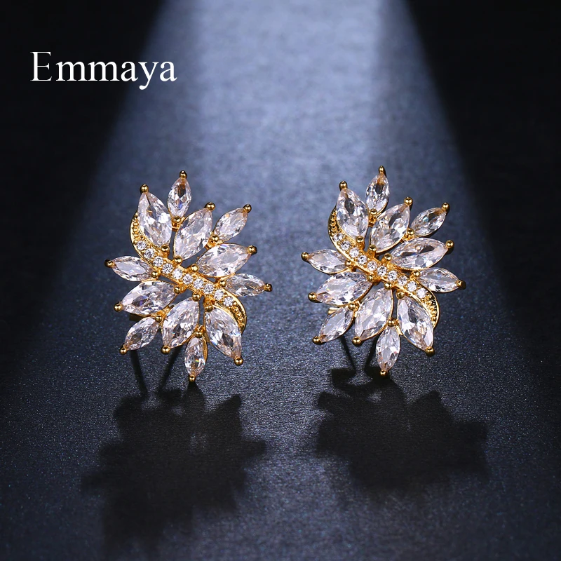 EMMAYA, женские серьги, креативная симметричная модель, красочные ювелирные изделия, AAA кубический циркон, модный тренд, ушные клипсы с кристаллами, вечерние