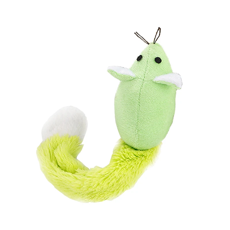 Green Игрушка для кошек, мышь, Интерактивная, жевательная, плюшевая, кошачья мята, питомец, котенок, бесплатно, кошачья мята, прорезыватель, длинный хвост, царапина, игра, тренировка мыши крысы, Suply - Цвет: Green