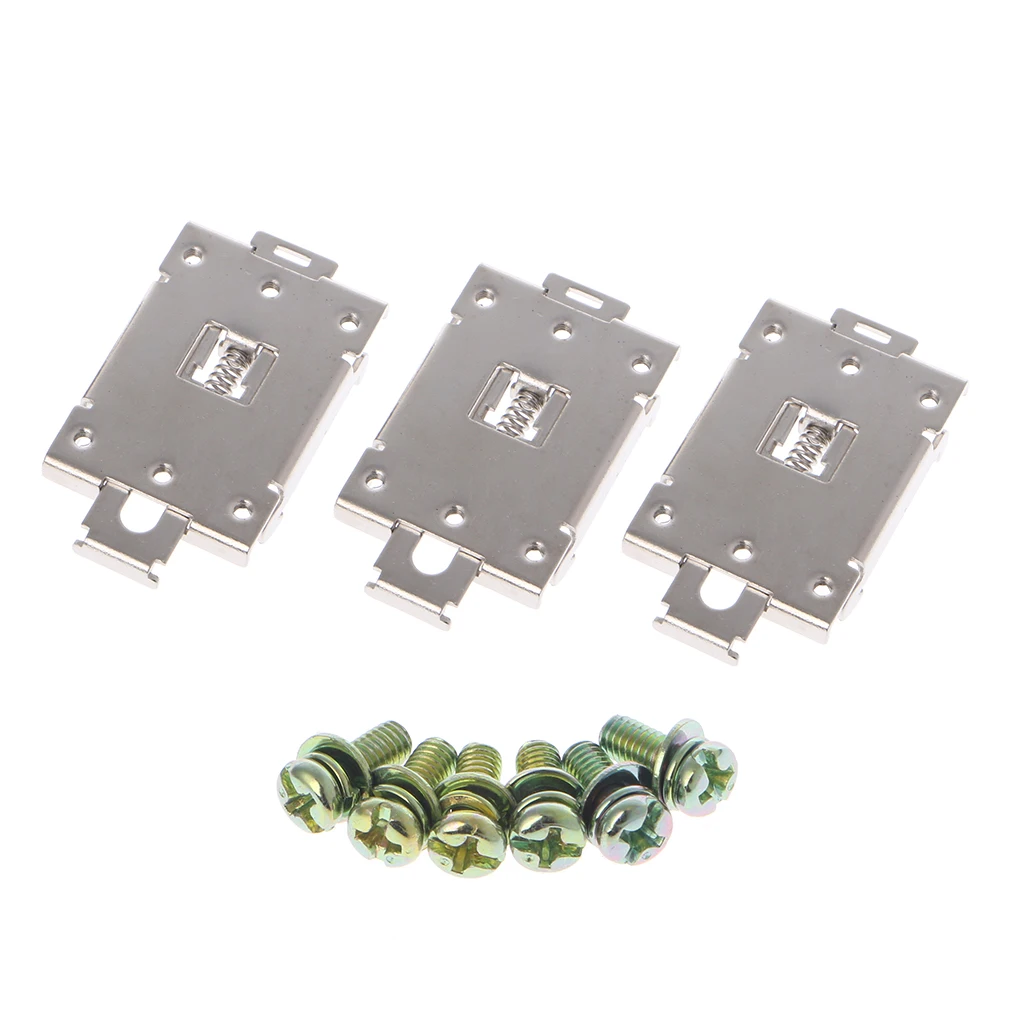 

3 Pcs Single Phase SSR 35mm DIN Rail Fixed Solid State Relay Clip Clamp w./ 6 Mounting Screws Drop Ship Support