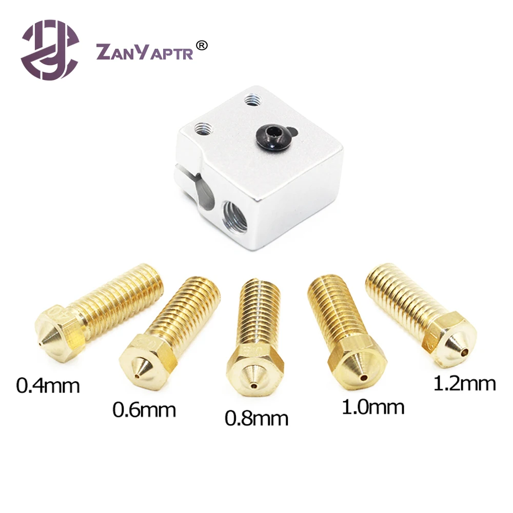 

Сопло для экструдера E3D, 0,4/0,6/0,8/1,0/1,2 мм, 1,75/3 мм, 1 комплект