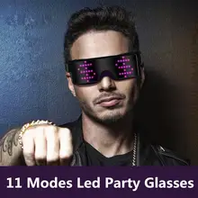 Новые детские игрушки быстрая вспышка анимация неоновые светодиодные очки для вечеринок USB зарядка DJ светящиеся очки рождественское освещение концертов