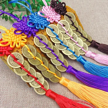 

Chinese Knot Keychain Lucky Charm Ancient Coin Copper Coins Five Emperor Money 1Pcs Pendant Decoration Car Accessories
