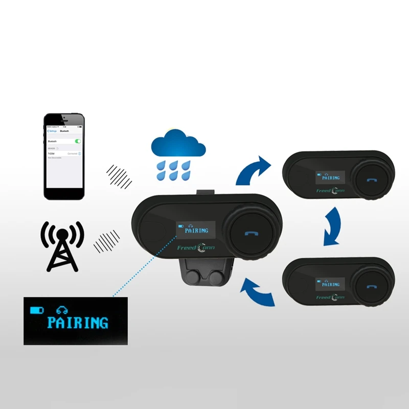 Freedconn 2 шт мотоциклетный домофон Bluetooth шлем гарнитура T-Com Sc Fm 2 Rider Bt Interphone Moto Intercomunicador+ мягкий микрофон