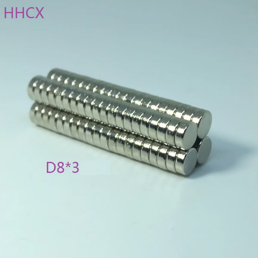 100 PCS/LOT Magnet 8*3 Strong N35 NdFeB 8x3 Round Neodymium Rare Earth Permanent Magnets 8 X 3 | Обустройство дома