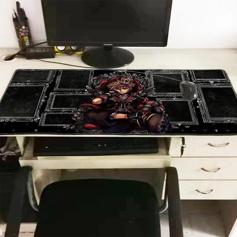 XGZ Kingdom Hearts Anime Large Gaming Mouse Pad Rubber PC Computer Gamer Mousepad Desk Mat Locking