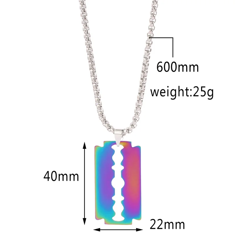Razor Blade Stainless Steel Necklace  Stainless Steel Pendant Necklaces -  Fashion - Aliexpress