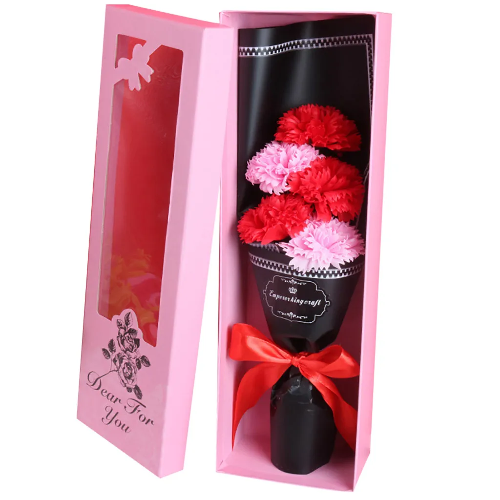 День Святого Валентина ароматическое мыло цветок подарок роза букет Коробка фестиваль подарок многоцветная Роза Гвоздика цветок украшение для свадьбы