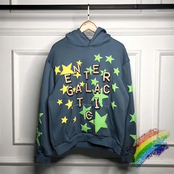 

Reflective Plant Flea Market Kid Cudi Enter Galactic Hoodie Hooded 1:1 Best-Quality Fluorescent Green Stars CPFM.XYZ Pullover