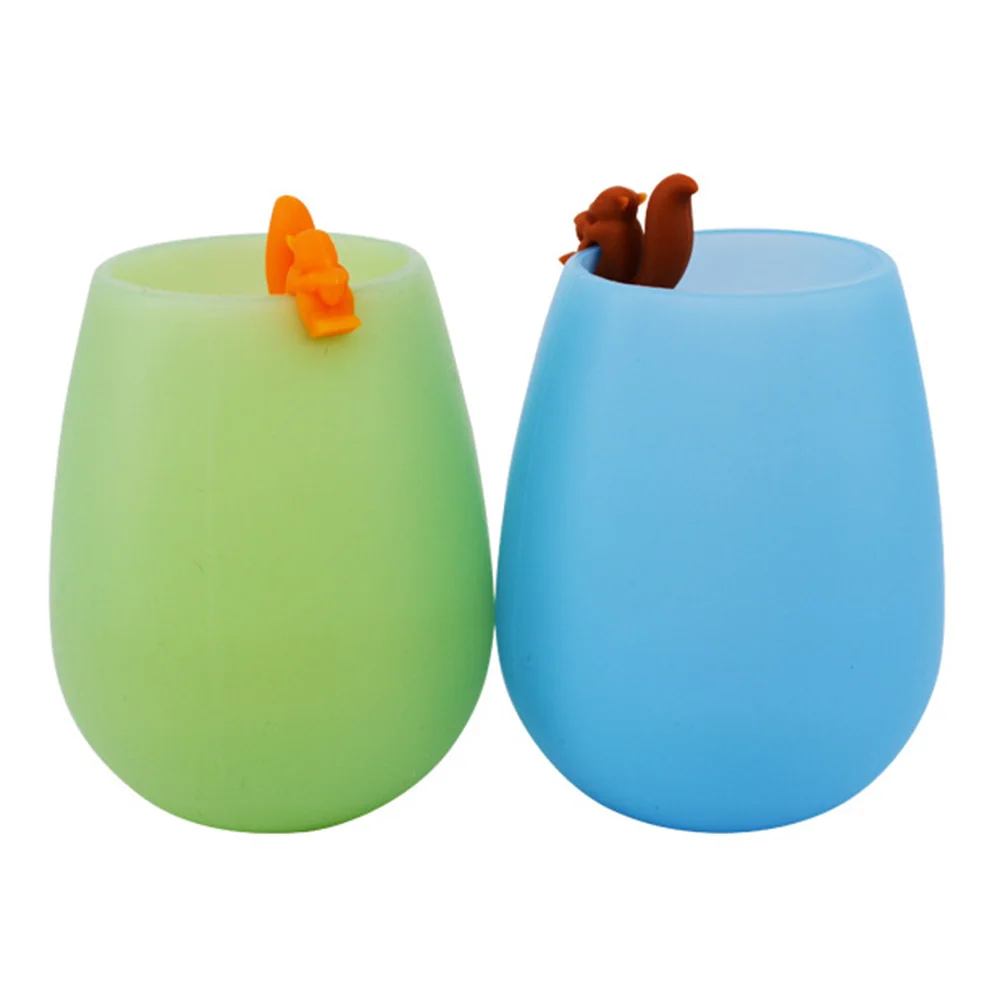 

practical Silicone cute Animal Cup Wine Glass Recognizer Party Christmas Gift Wine Glasses Marker Recognizer Party Bar Supplies