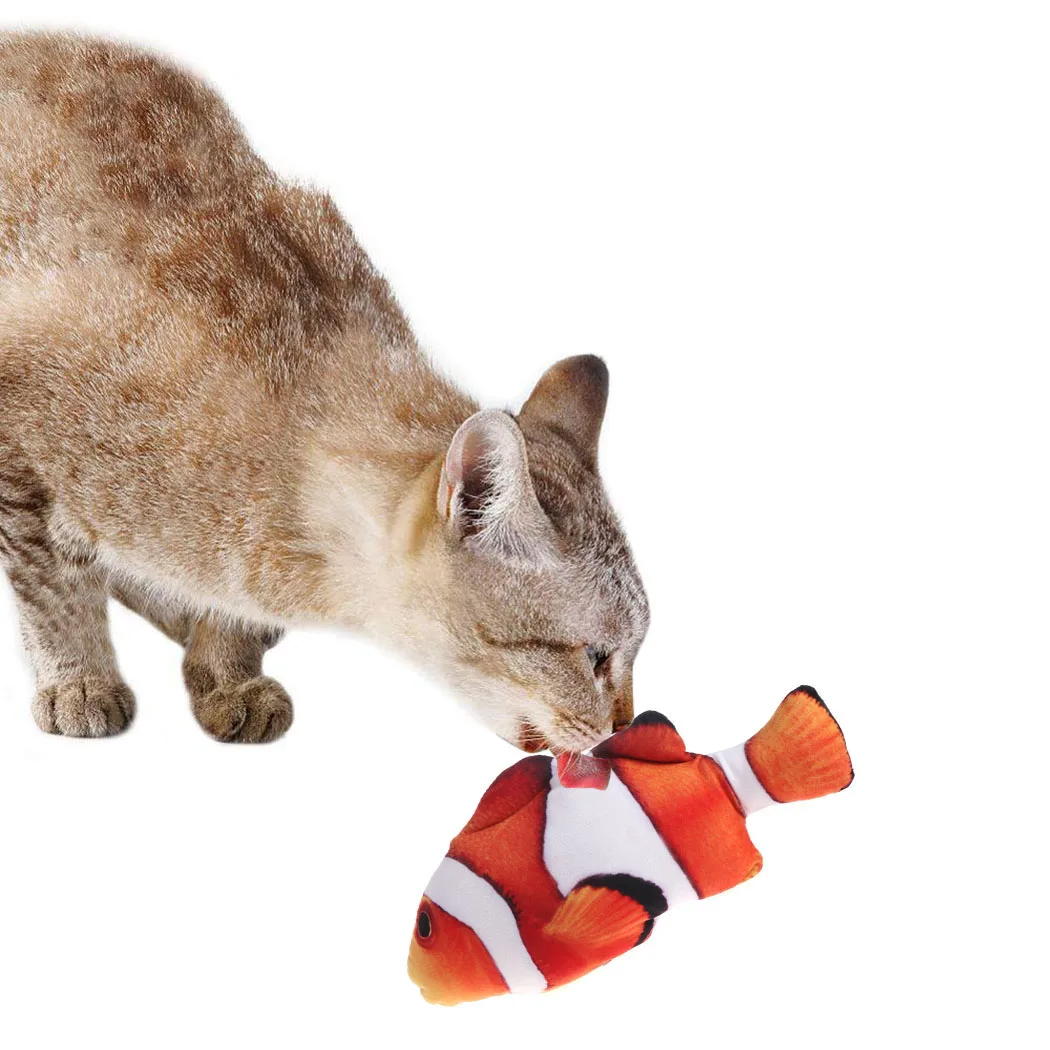 Clown Fish Pet мягкие плюшевые 3D рыбы Форма кошка игрушка интерактивные подарки Рыба игрушки для кошек Catnip мягкая подушка кукла моделирования рыбы играя игрушки для домашних животных - Цвет: Clown Fish