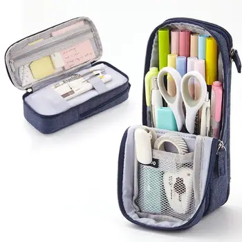 

Double Layer Pencil Case Large Capacity Cloth Stationery Case Stand Pencil Case Pen Holder Pen Organizer Storage Pouch Pen Case
