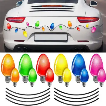 

20pcs /6pcs Magnet Reflective Stickers Automotive Christmas Lights Decals Xmas Lights Bulb For Party Home Refrigerator Decal