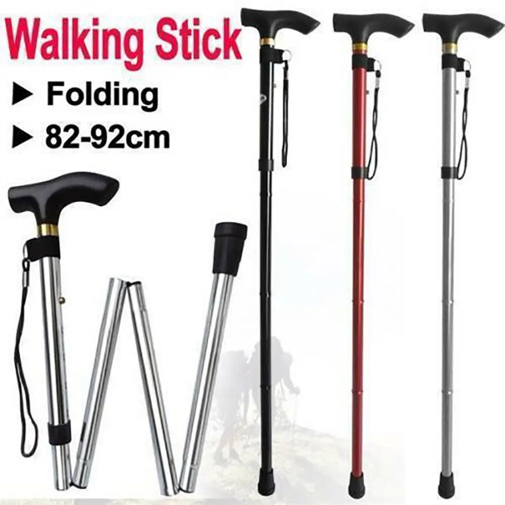 

Mountain Climbing Cane Four-Section Telescopic Folding Cane Trekking Pole Anti-Slip Cane Elderly Walking Stick