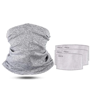 

1 Pcs Head Face Neck Gaiter Tube Bandana Scarf Cover with 5Pcs Carbon Filters for Outdoor Sports