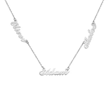

AILIN Three Names Custom Necklace Women Jewelry Personalized Nameplate Pendant Choker Necklace Plated Stainless Steel