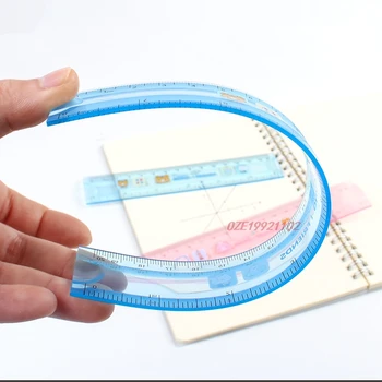 

1 pcs 15cm / 20cm cartoon cute soft ruler ruler primary school ruler portable belt can be curled soft ruler