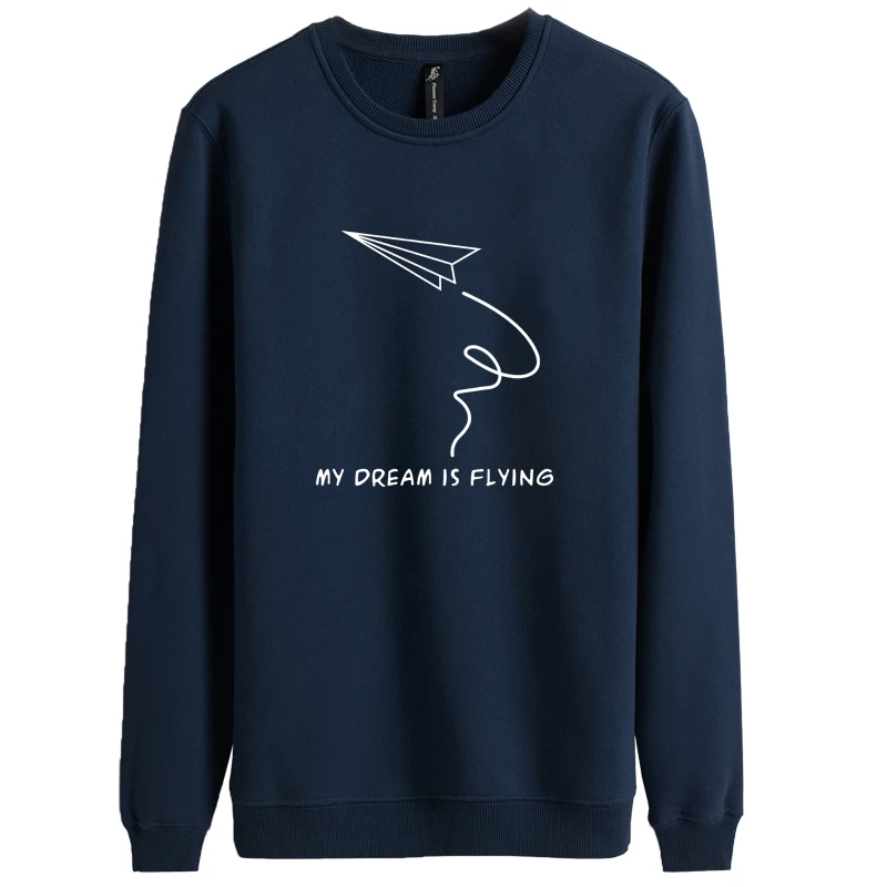 522028W-Dark blue Пионерский лагерь с круглым вырезом зимний флисовый спортивный костюм повседневные толстые теплые толстовки мужские качественные худи с простым принтом - Цвет: 522028W-Dark blue
