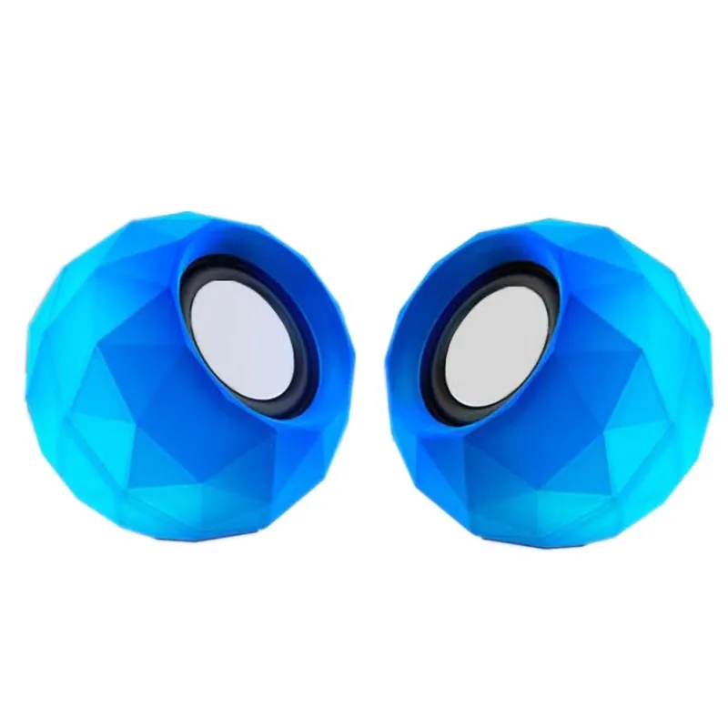 

Blue Color Mini Speaker 2Pcs Mini USB Wired Speaker Small Compact Stereo Computer Laptop Sound Box