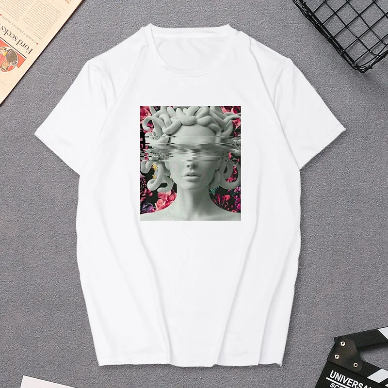 Женская футболка в стиле Харадзюку, футболка с принтом статуи Дэвида микеланжело, летняя футболка с принтом рок-музыки, поп-звезды, черная футболка унисекс в стиле хип-хоп - Цвет: T3
