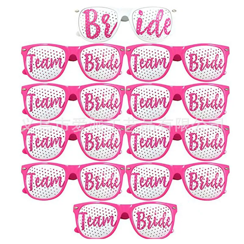 1pcs Bachelorette Hen Party Supplies BrideTeam Bride Glasses Wedding Party Decor Night Party Bridal Themed Favors DT9 (5)
