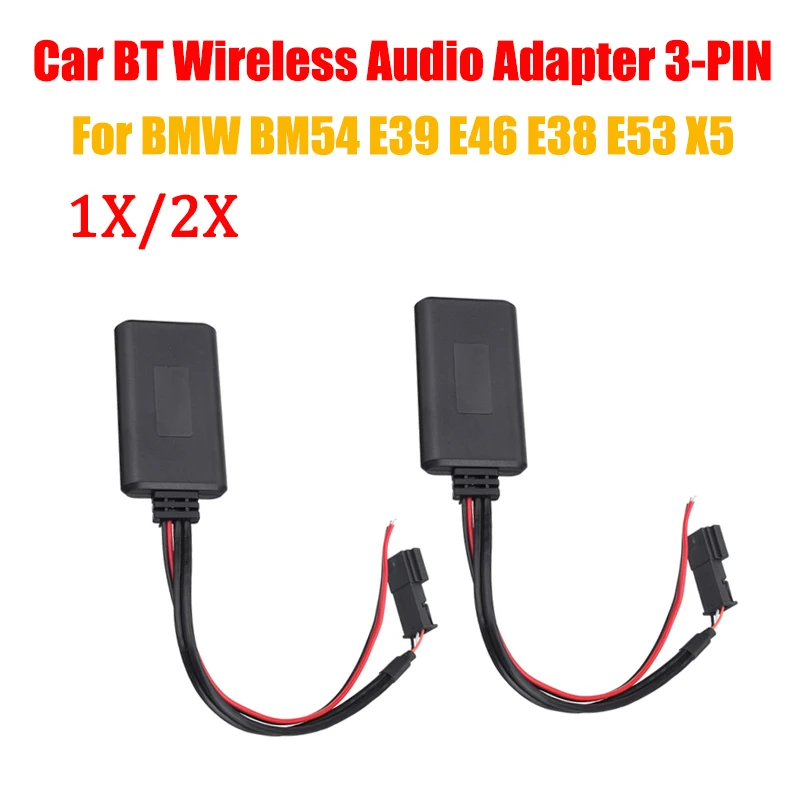 1x/2x Car Bluetooth Module Aux Audio Radio Adapter 3pin Fit For Bmw Bm54 E39 E46 E38 E53 X5 Car