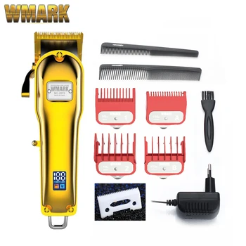 

WMARK NG-2019B NG-2020B All-metal cordless hair clipper With LCD display 2500mAh cordless hair cutter golden color