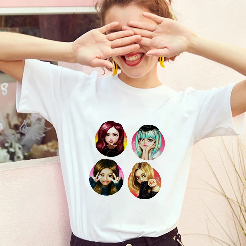 Lei SAGLY черная розовая футболка KILL THIS LOVE harajuku kawaii футболка с короткими рукавами корейские топы, футболки, KPOP