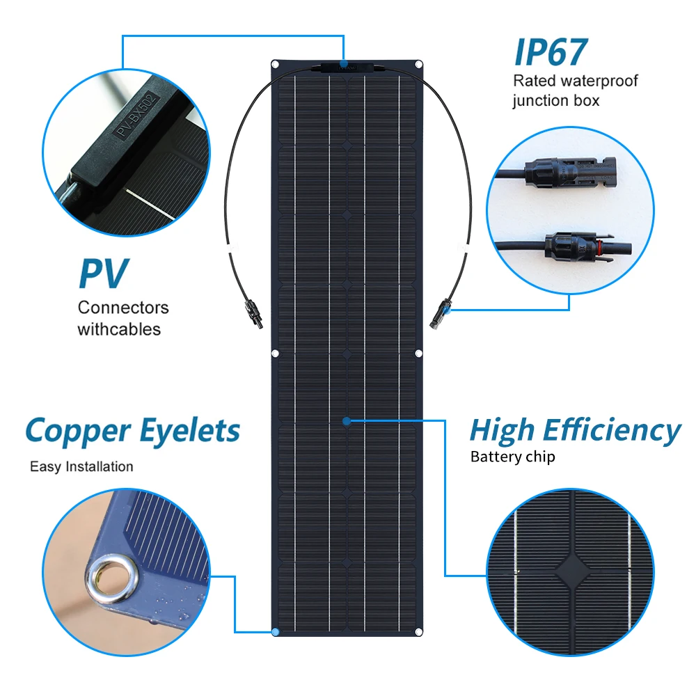 flexível painel solar kit 12v sistema de